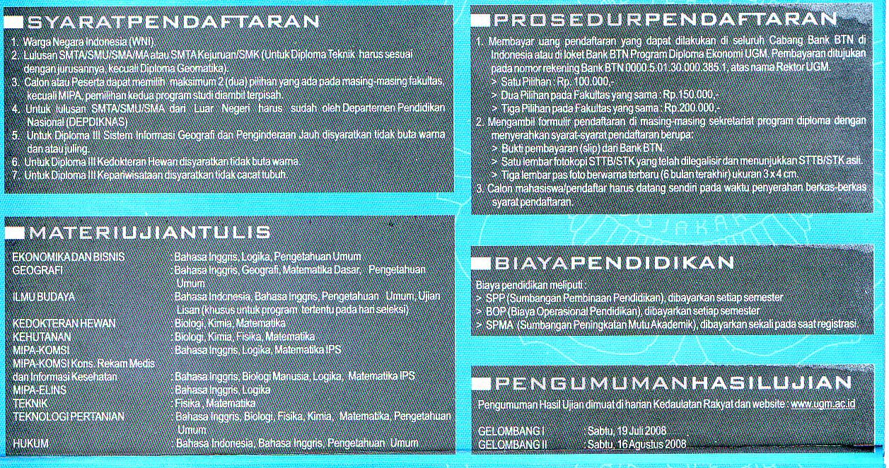 Syarat Pendaftaran Mahasiswa Baru Universitas Gadjah Mada