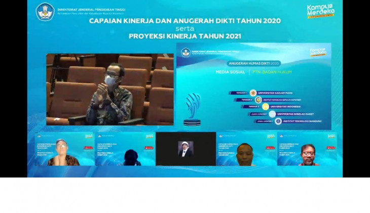 UGM Terbaik 1 Pengelolaan Laman dan Medsos Anugerah Dikti Tahun 2020