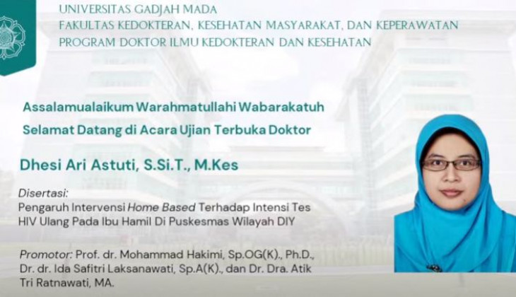 Raih Doktor Usai Teliti Intervensi Home Based Terhadap Intensi Tes HIV Ulang Ibu Hamil
