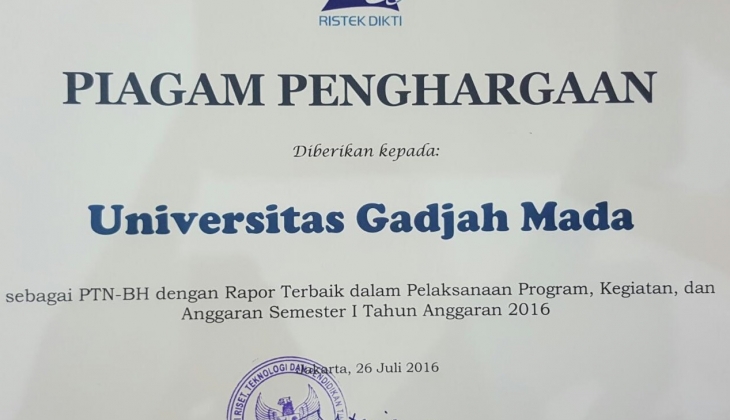 UGM Terbaik dalam Pelaksanaan Program, Kegiatan dan Anggaran